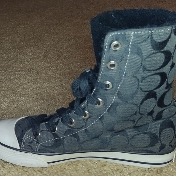 Coach Bonney Sherling Hi Top Boots Size 6B Sherpa Lined - Picture 6 of 12